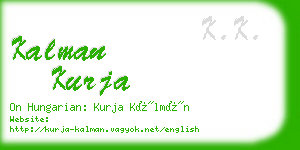 kalman kurja business card